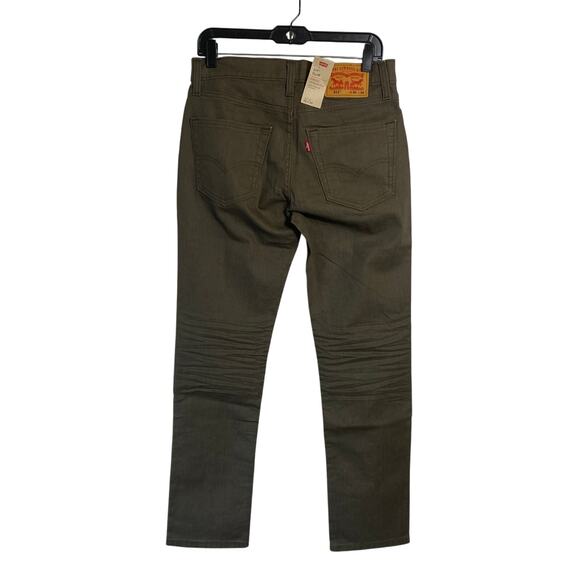 Levi’s 511 Jeans Men’s Olive Green Slim Fit 30x30 Stretch Denim Classic Grunge - Picture 5 of 7